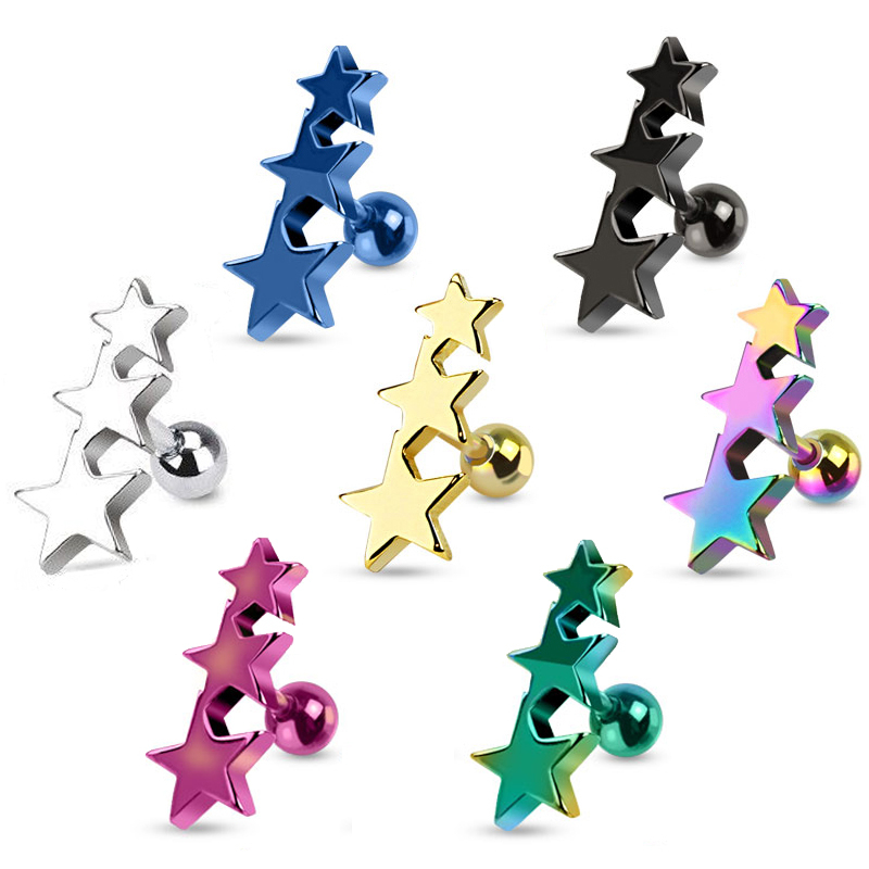 Kolczyk z trzema gwiazdkami