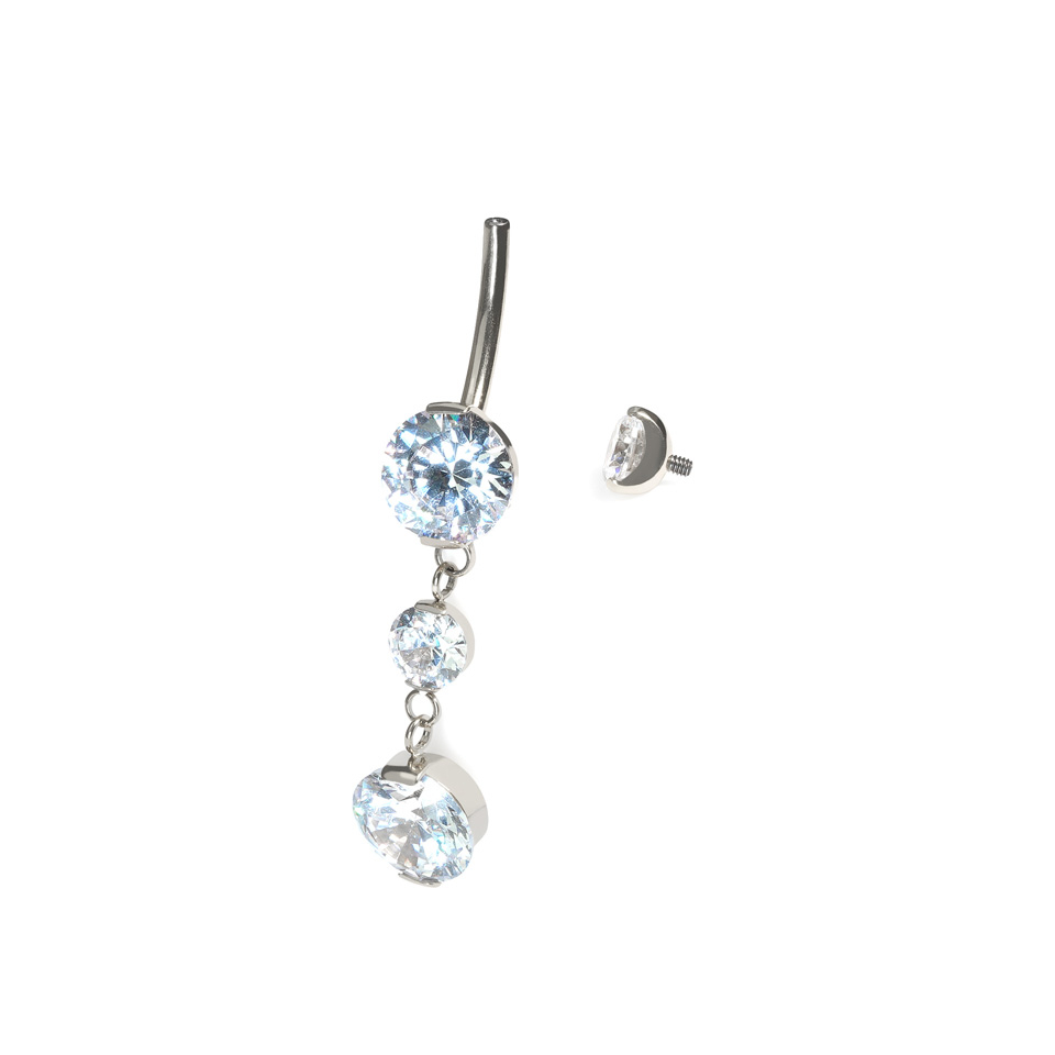 Tytanowy kolczyk do pępka z zawieszką