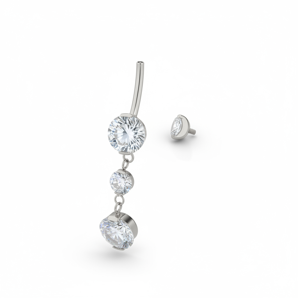 Tytanowy kolczyk do pępka z zawieszką