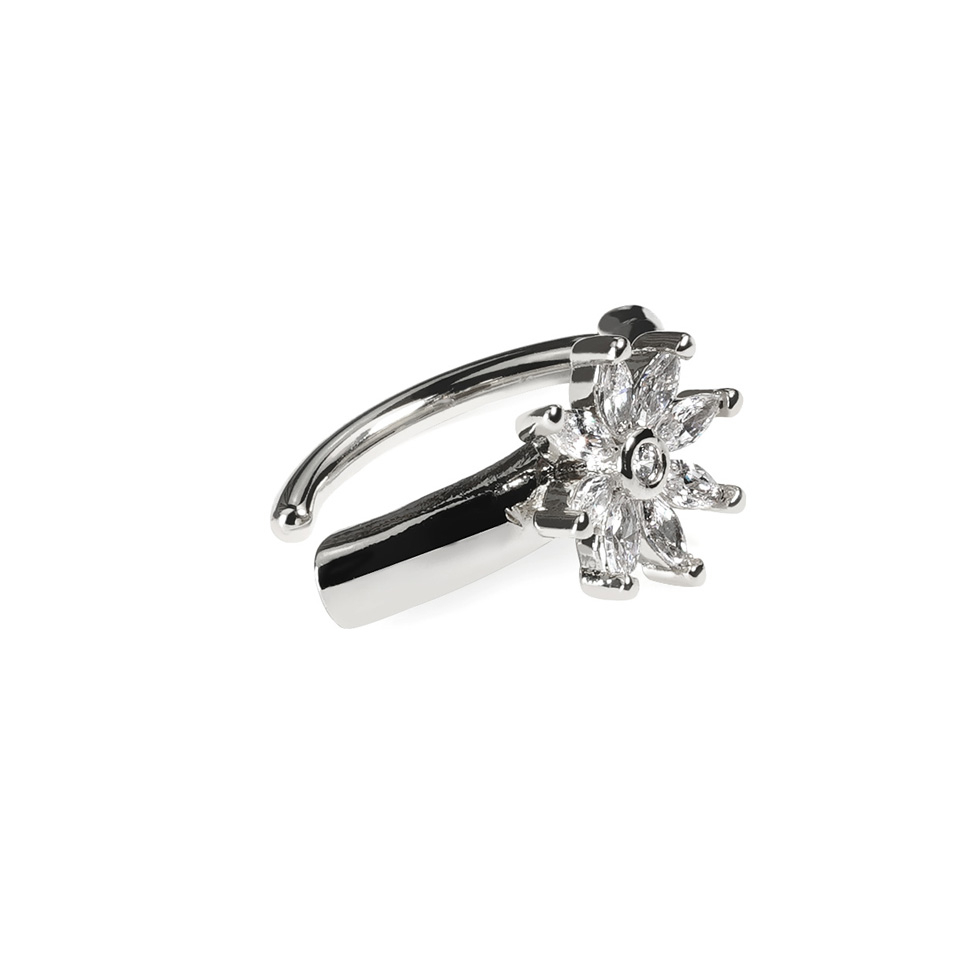 Clicker do pępka z błyszczącym kwiatem