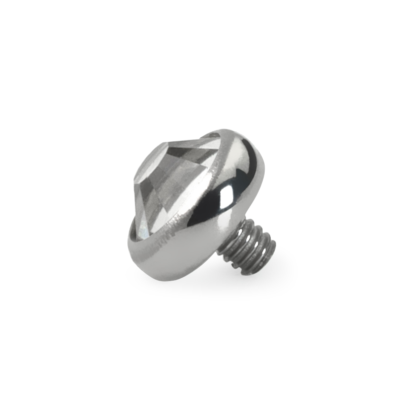 Top z tytanu zdobiony oprawioną cyrkonią