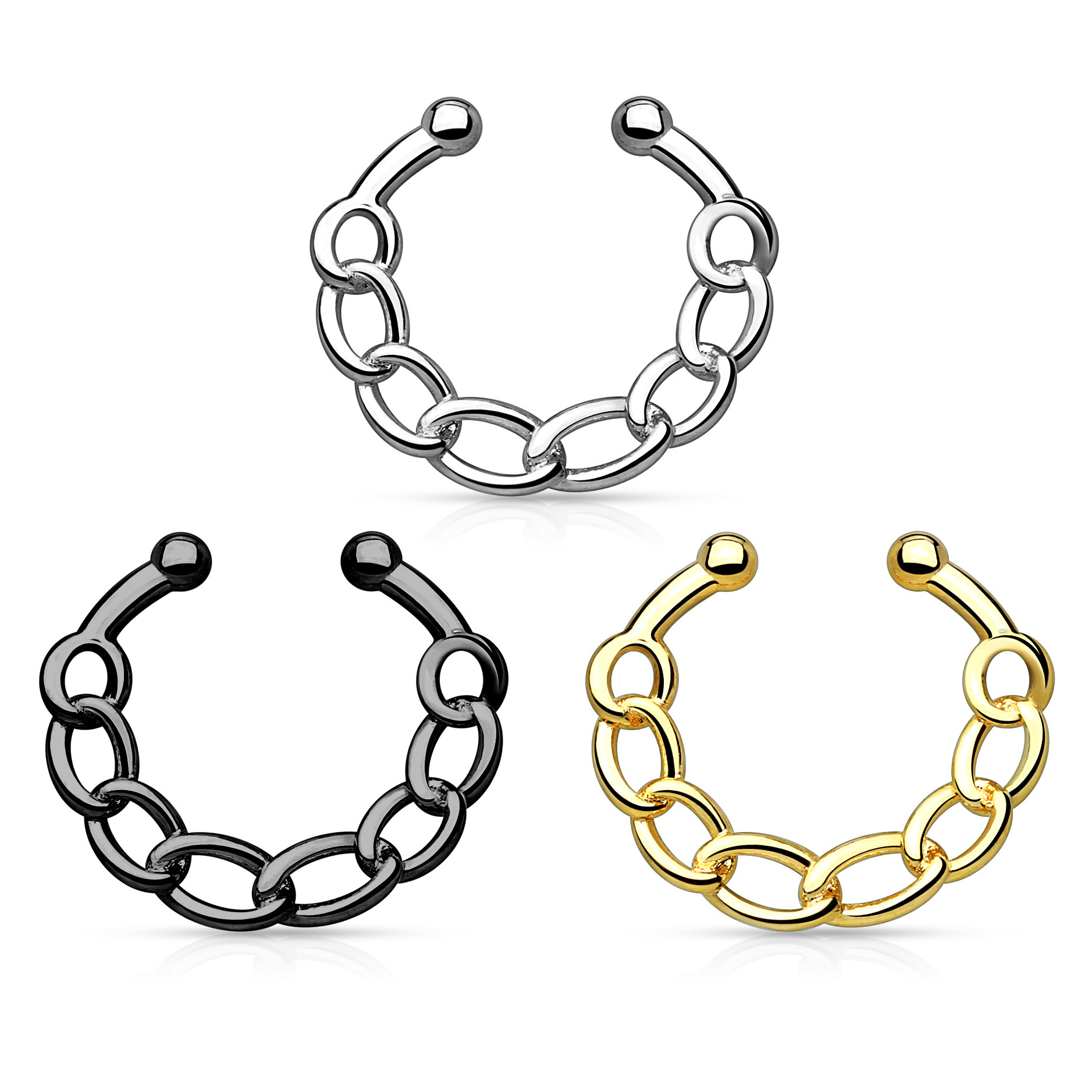 Fake septum z motywem łańcucha