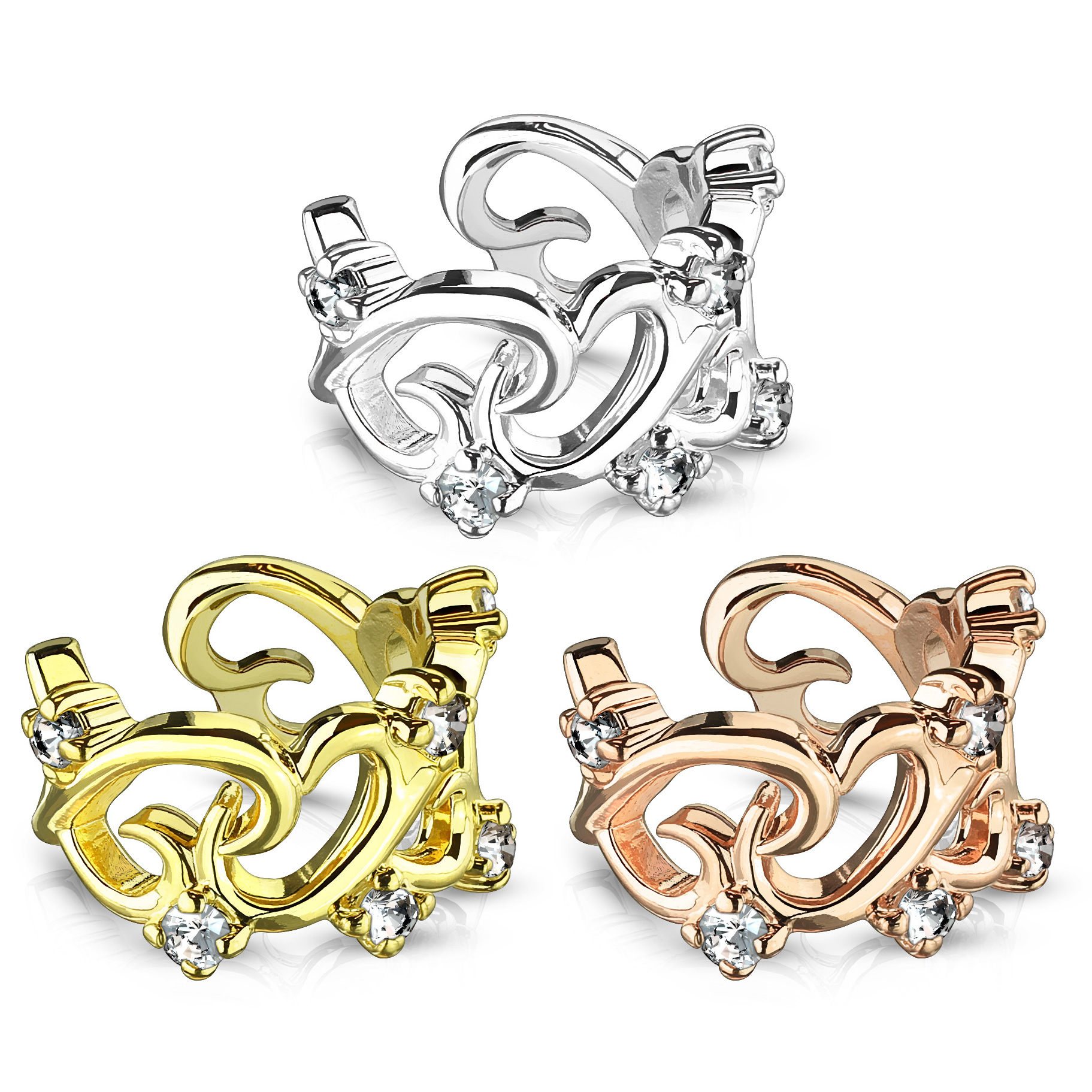 Earcuff z filigranowym sercem