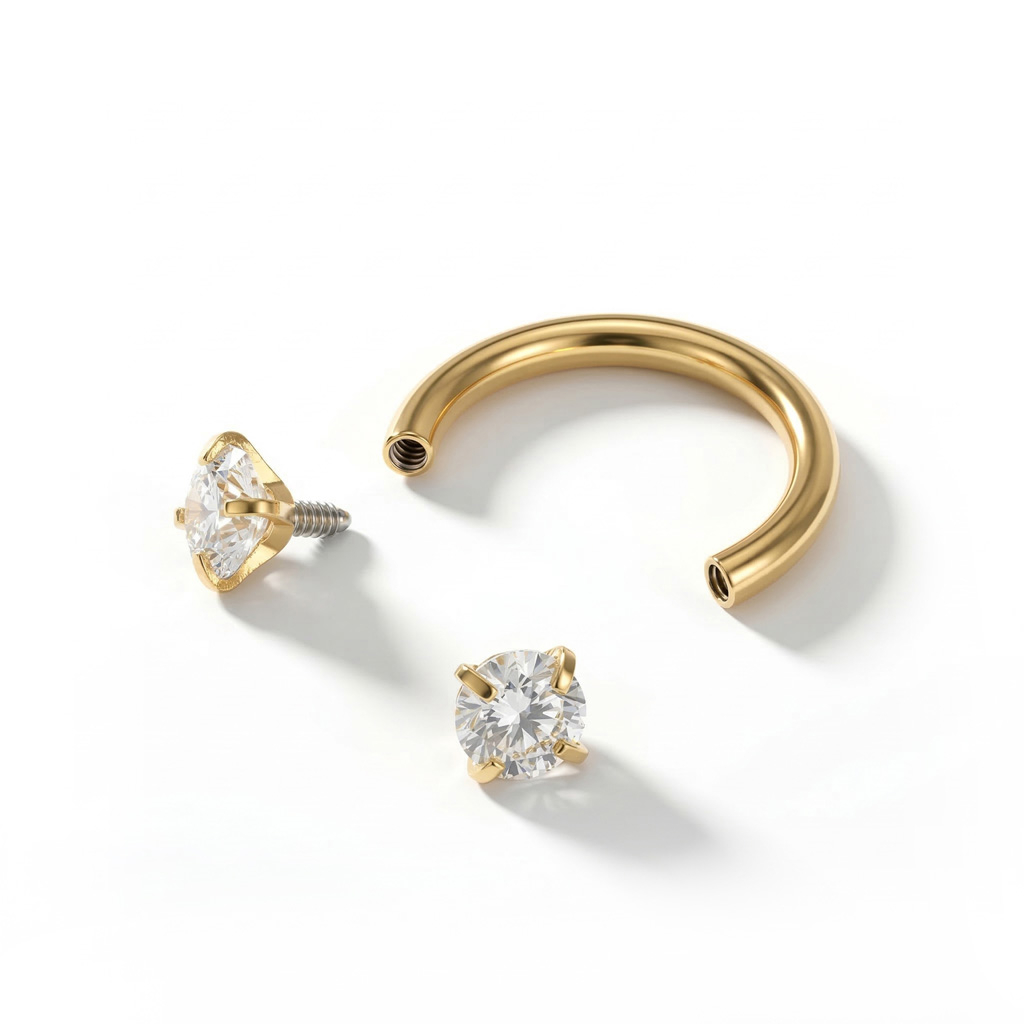 Podkówka z gwintem wewnętrznym i okrągłymi kamieniami