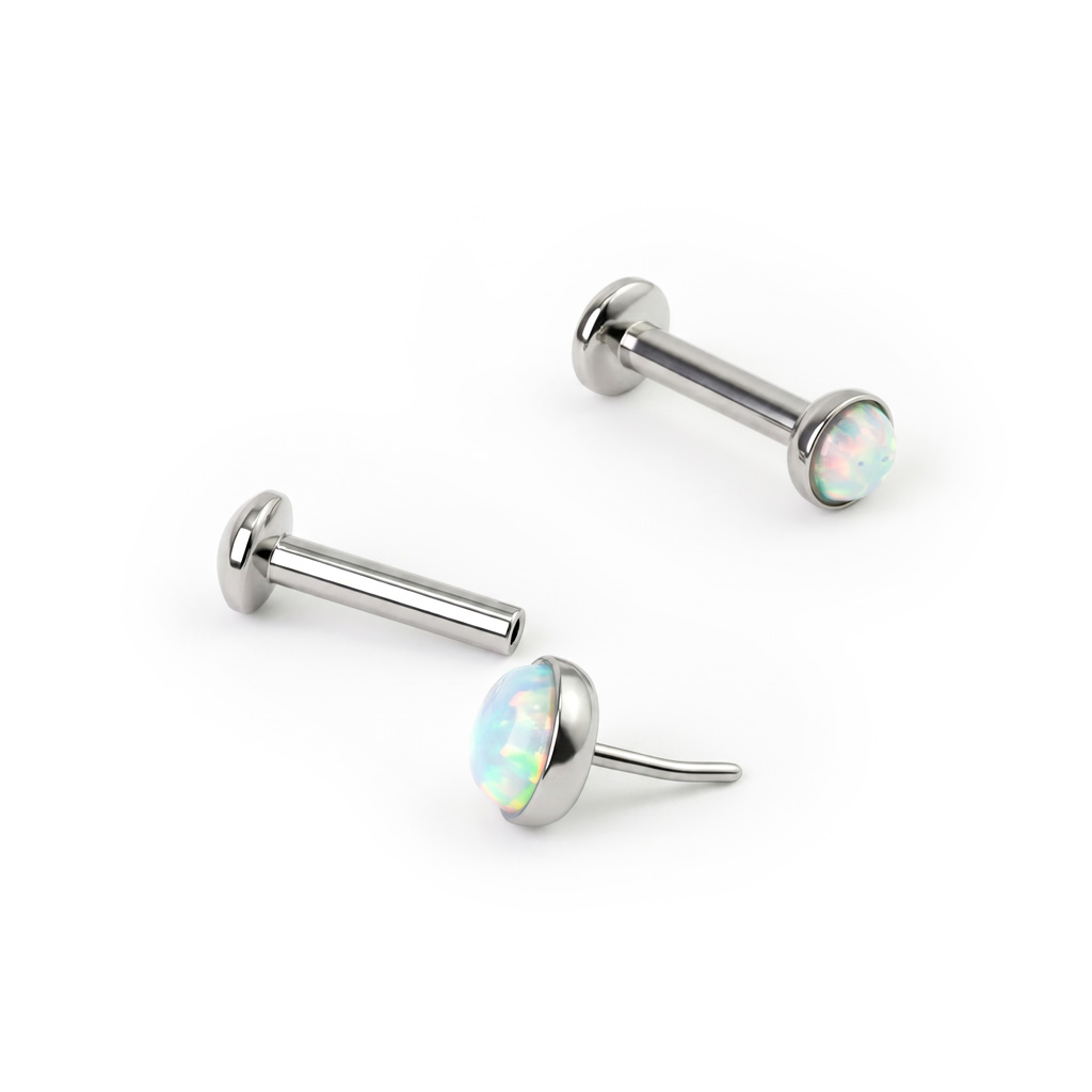 Wpychany labret z opalem