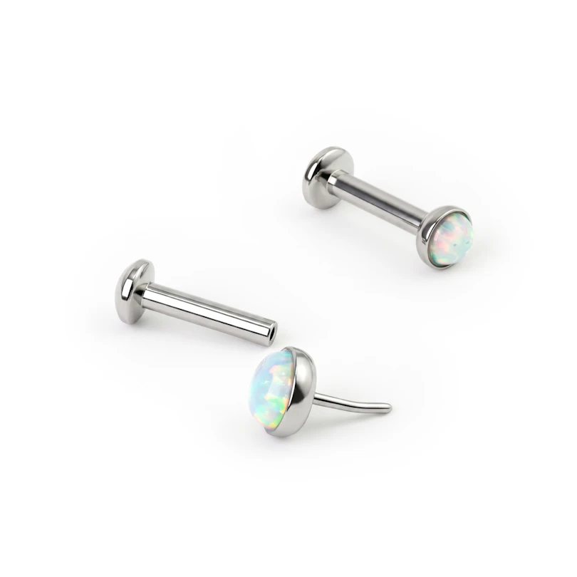 Wpychany labret z opalem