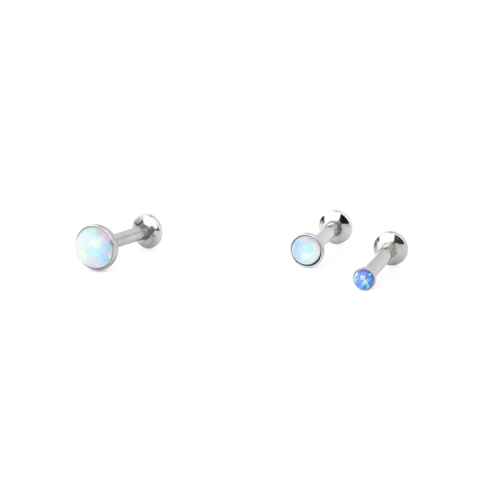 Wpychany labret z opalem