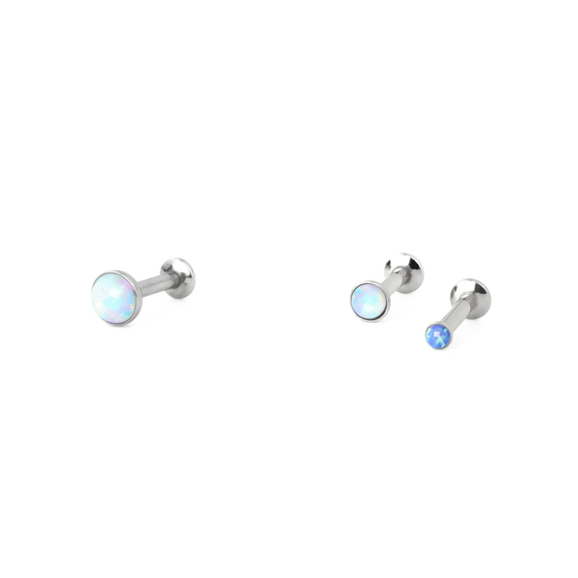 Wpychany labret z opalem