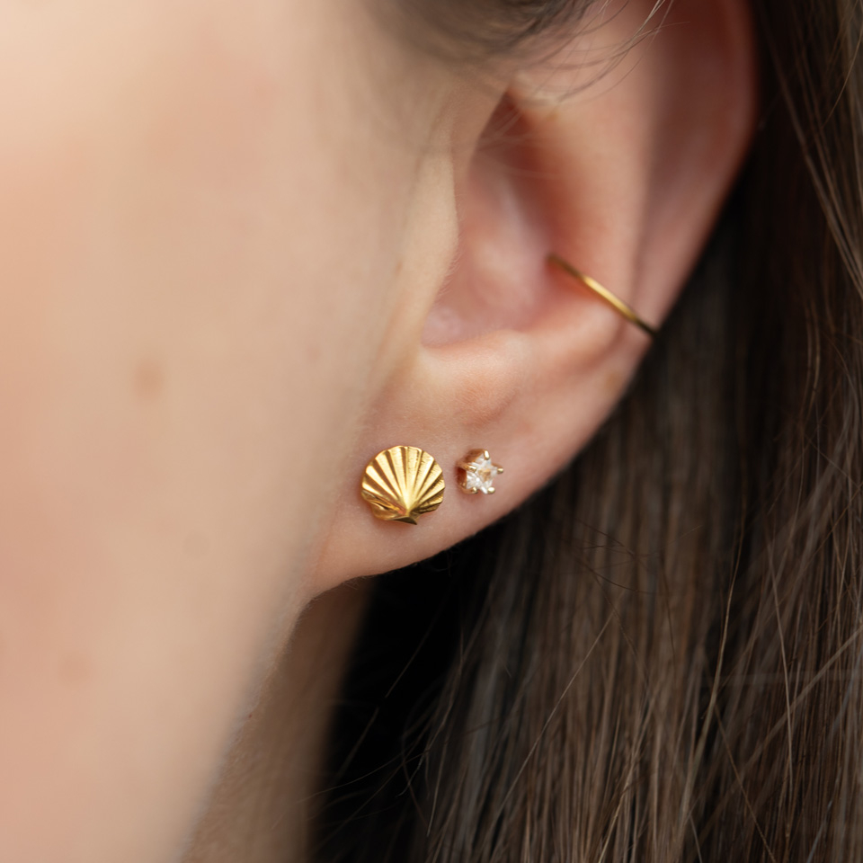 Labret w kształcie muszli z tytanu