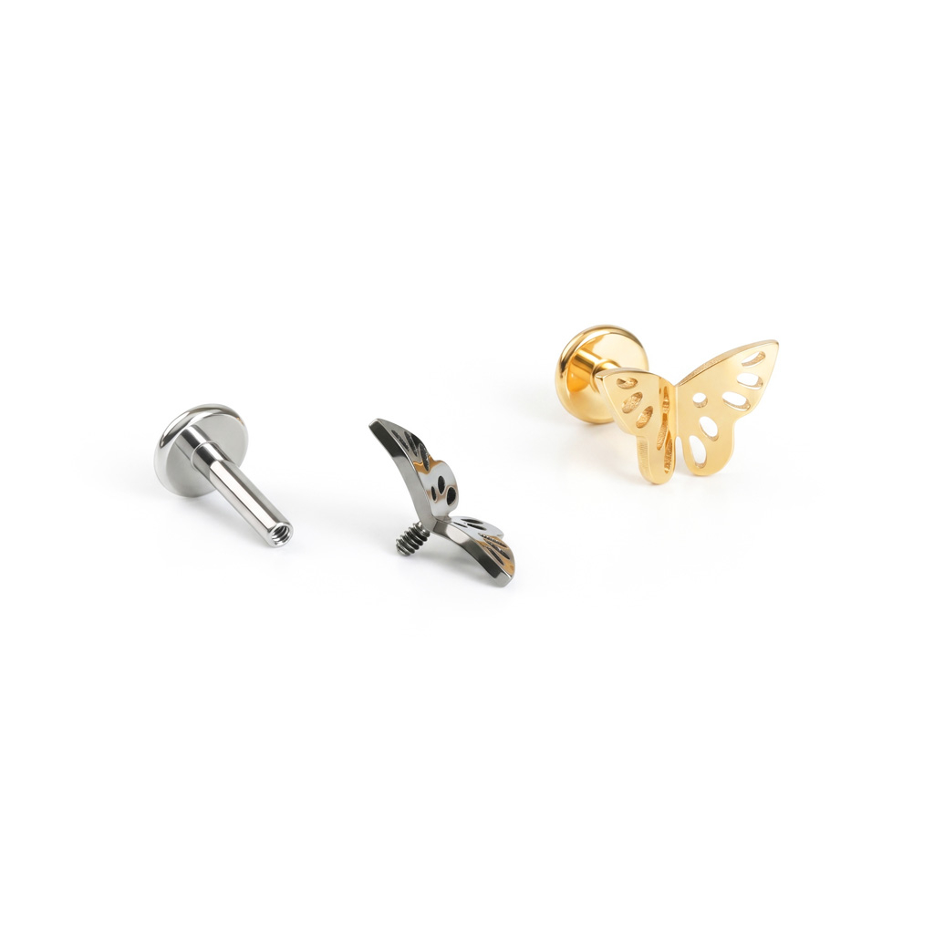 Labret motyl z tytanu