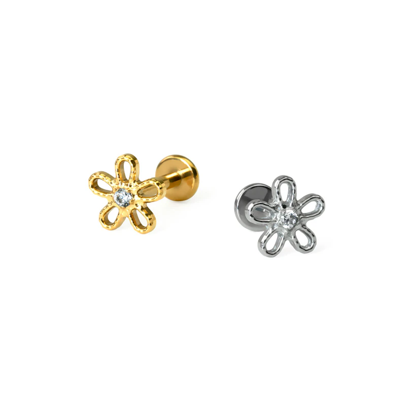 Labret kwiat z tytanu