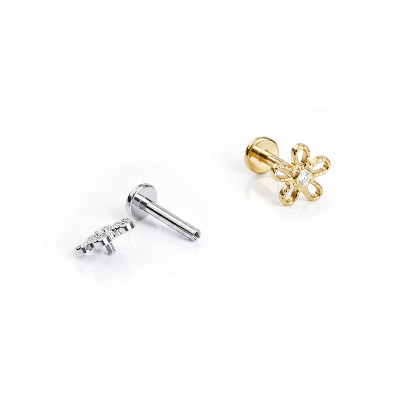 Labret kwiat z tytanu