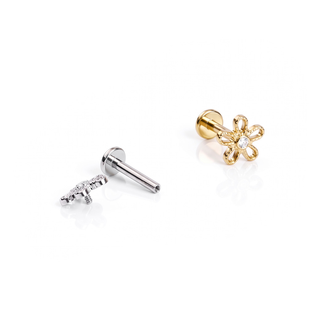 Labret kwiat z tytanu