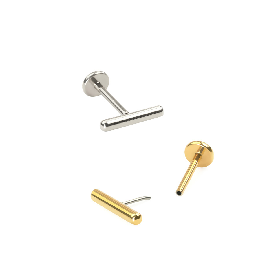 Tytanowy labret z pręcikiem