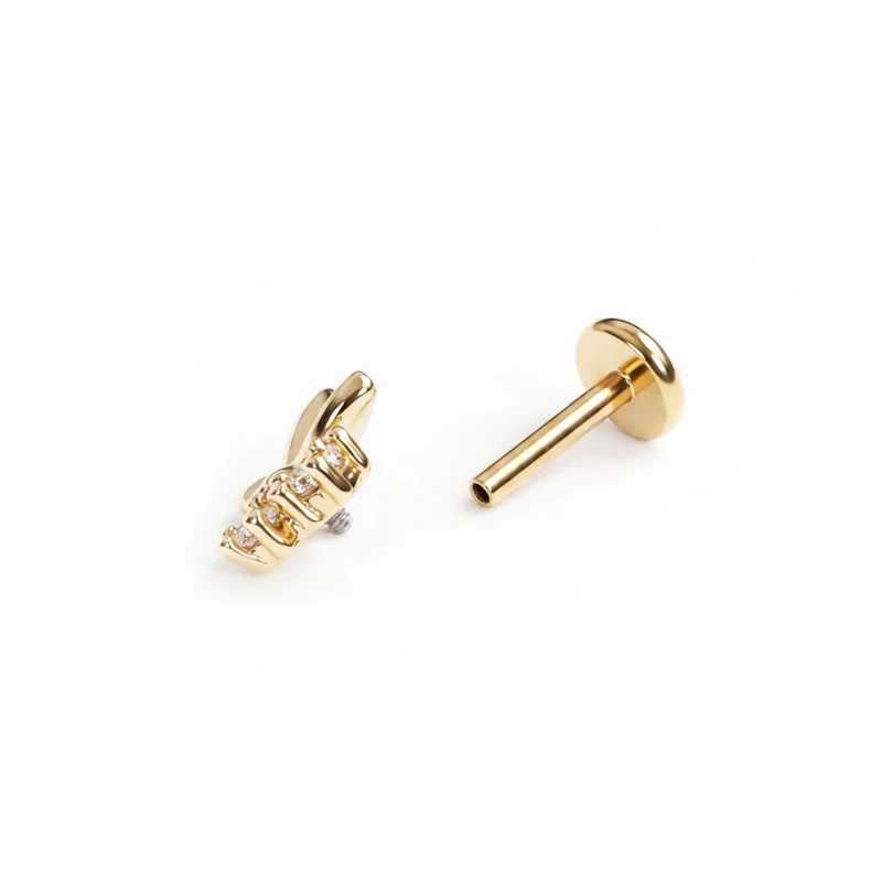 Labret motyl z kamieniami