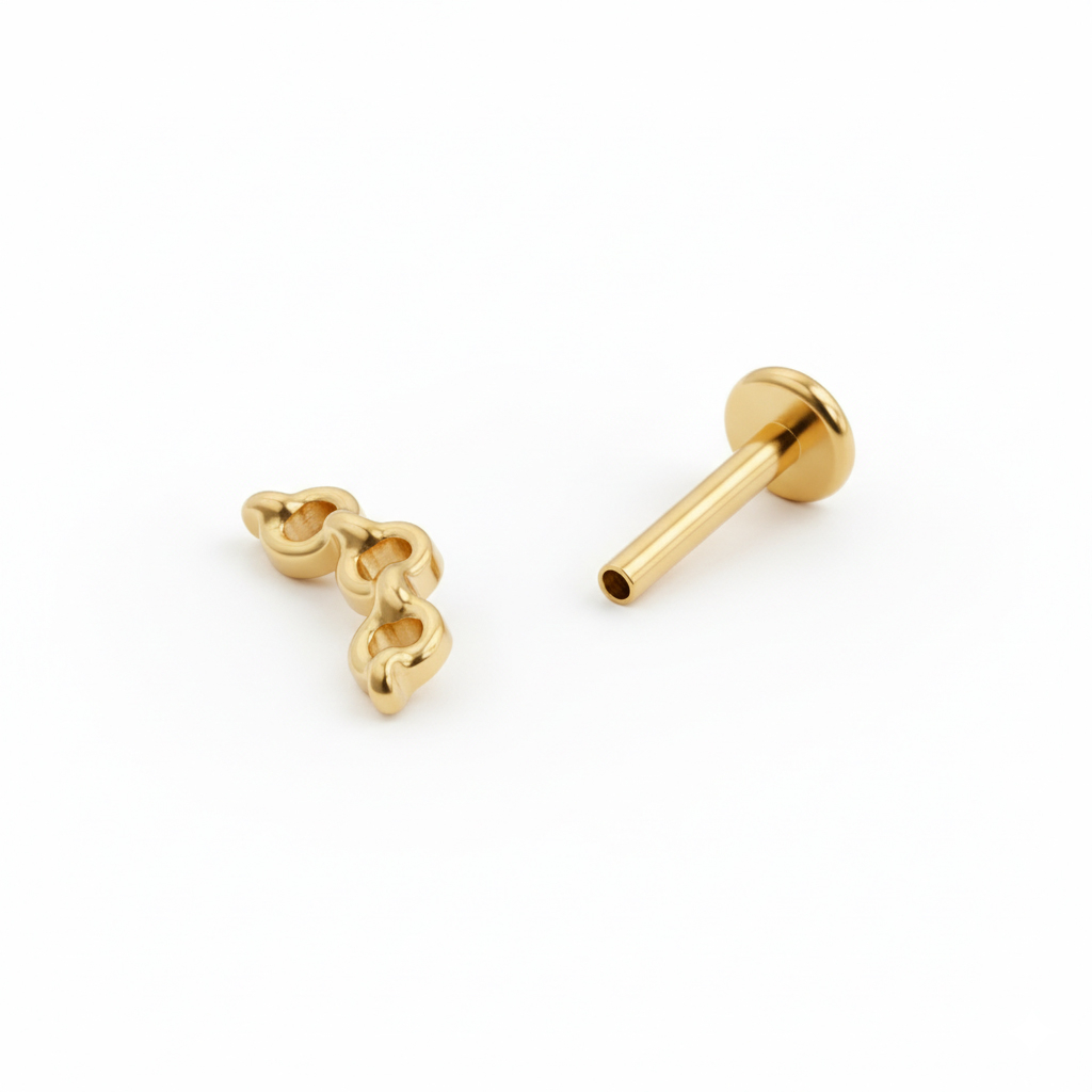 Labret z motywem łańcuszka z tytanu