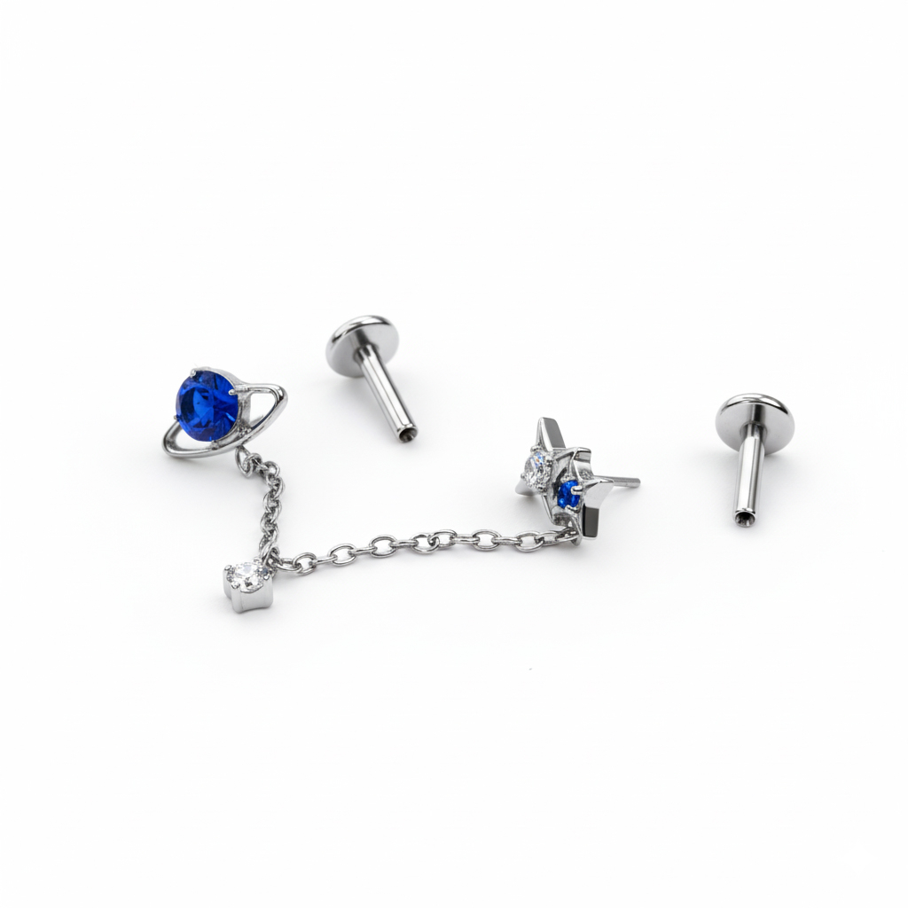 Tytanowy duet kosmicznych labretów