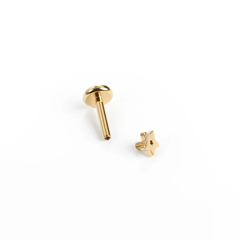 Mały labret w kształcie gwiazdki z tytanu