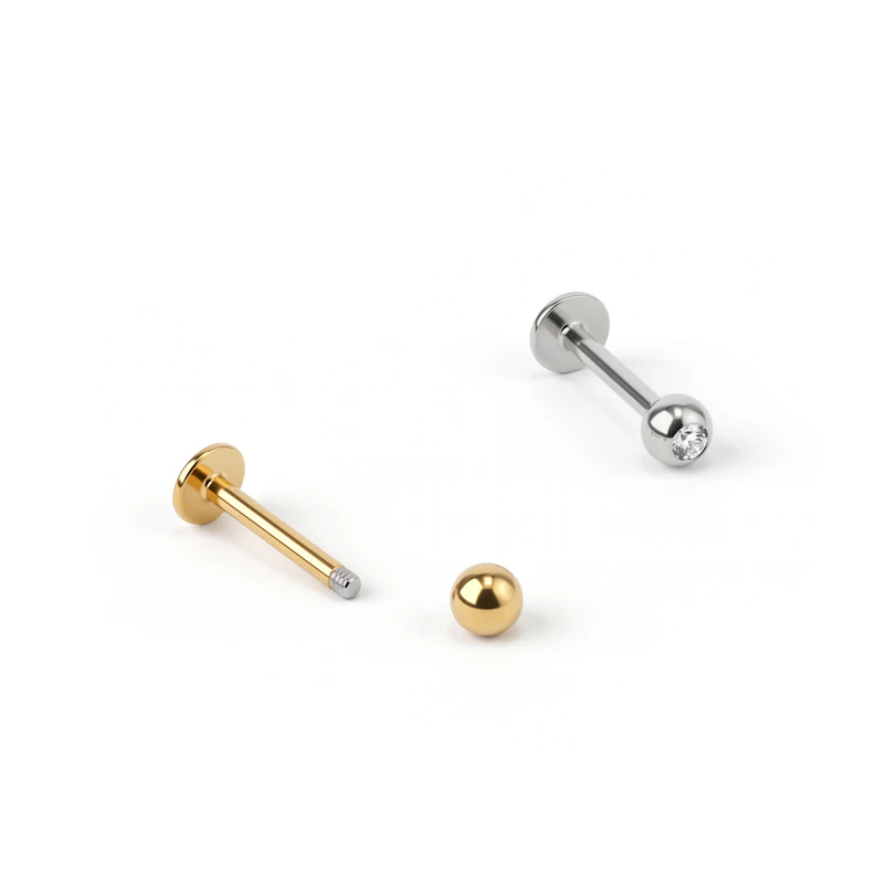 Labret z kamieniem