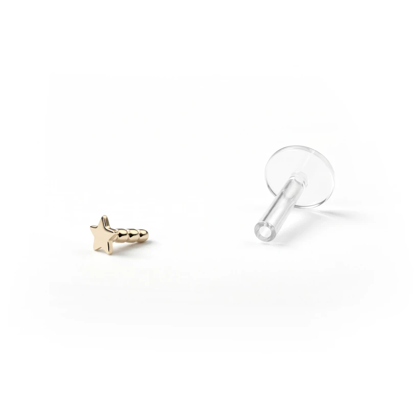 Labret z gwiazdką z 14k złota
