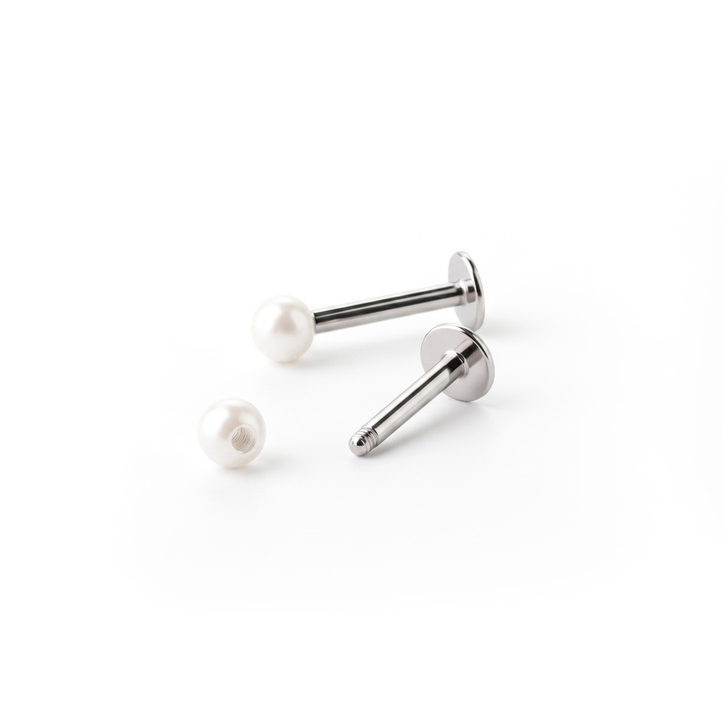 Labret z perełkami z akrylu w różnych kolorach