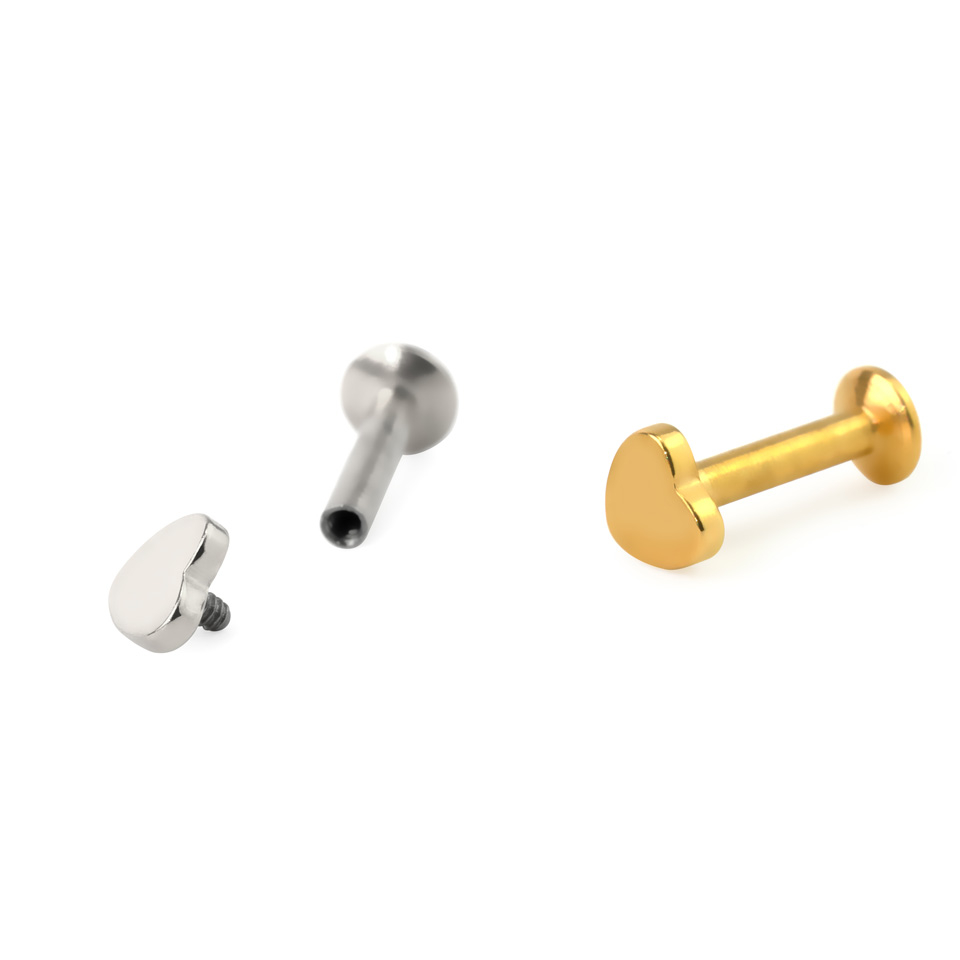 Labret z wzorem serca