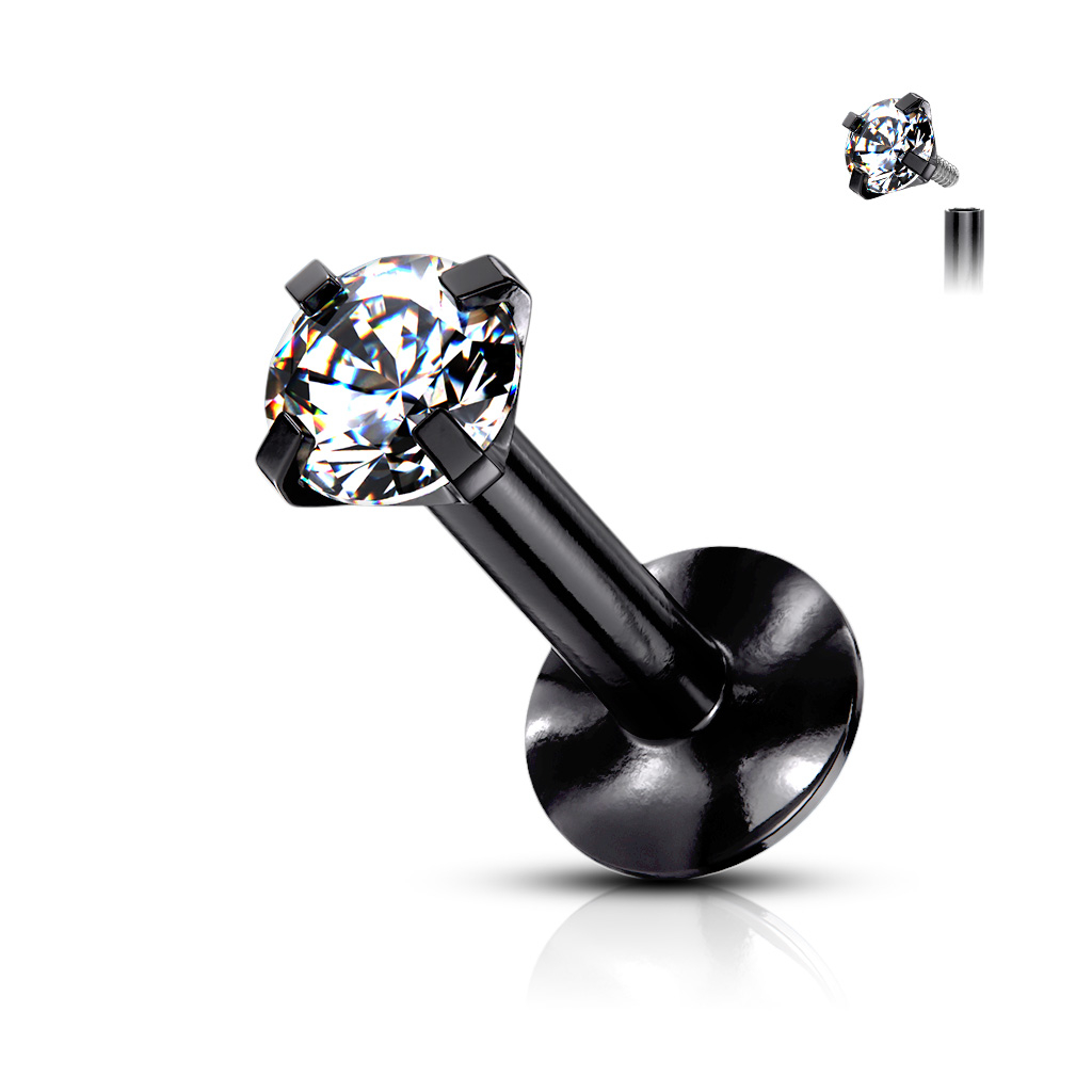 Odkręcany labret z mikrokamieniem