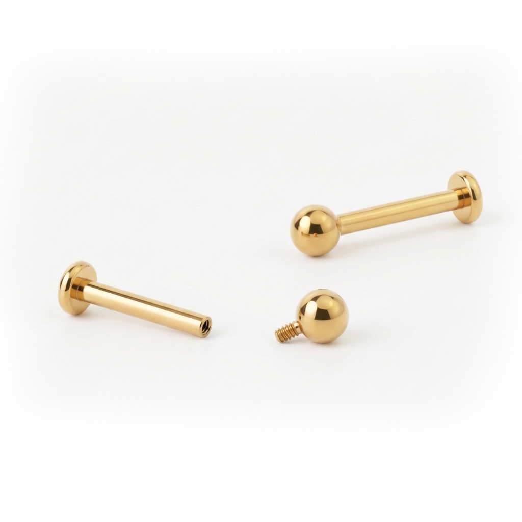 Labret z tytanu z gwintem wewnętrznym w różnych kolorach