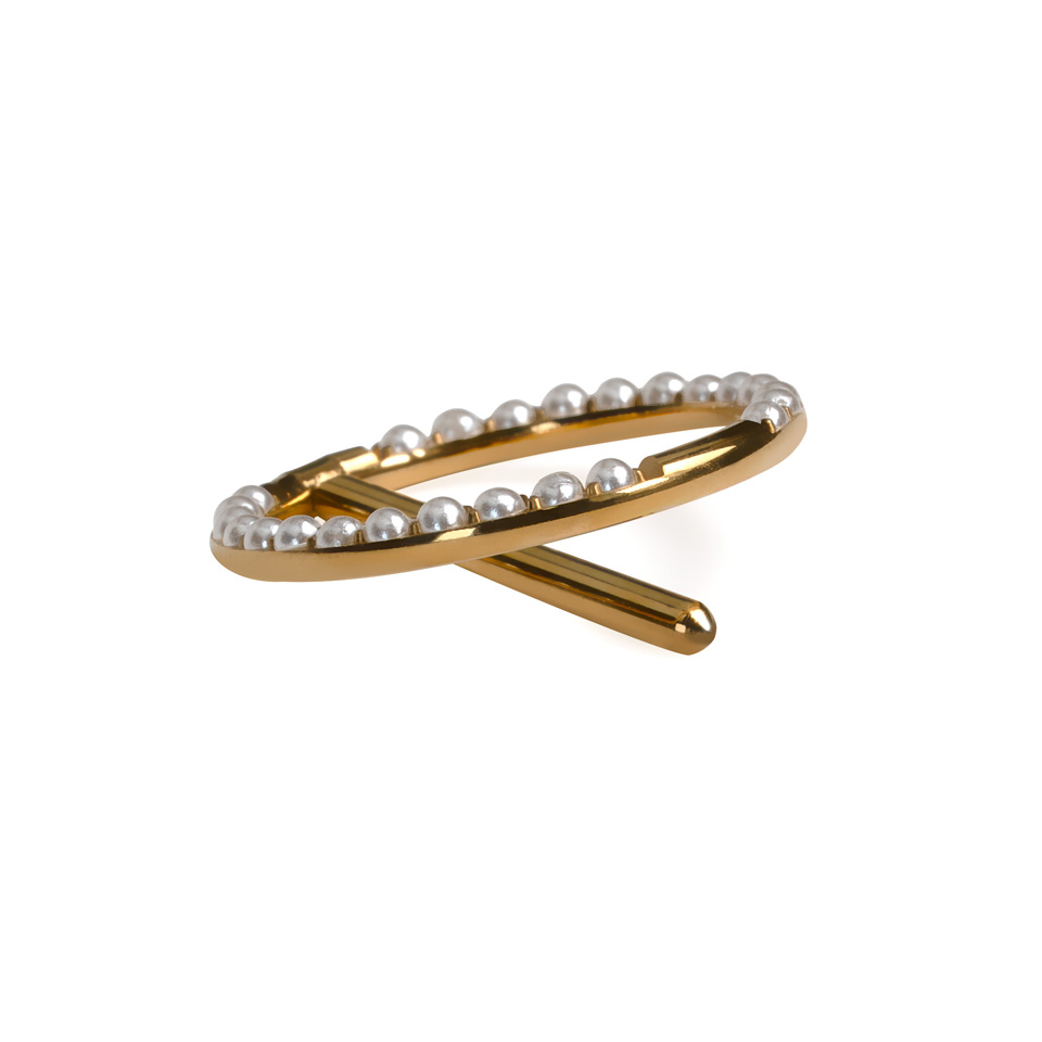 Clicker do sutka z tytanu wysadzany perłami