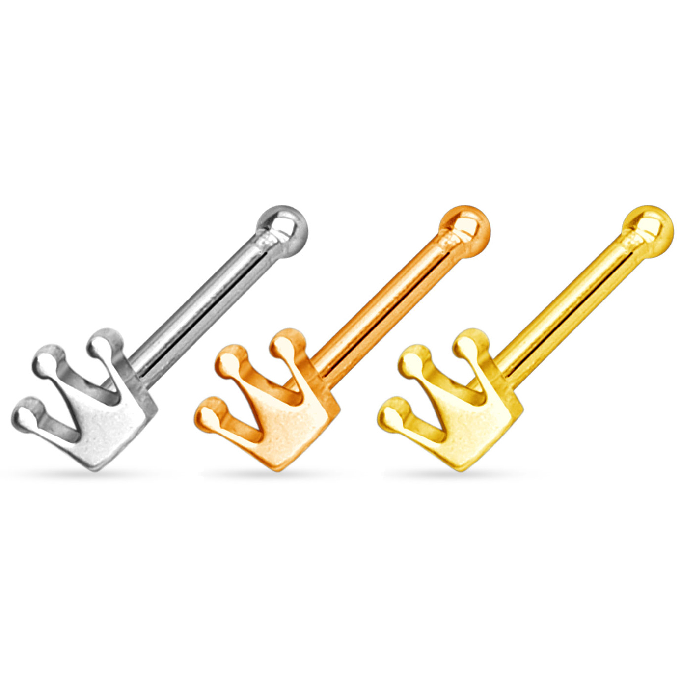 Prosty kolczyk do nosa z koroną