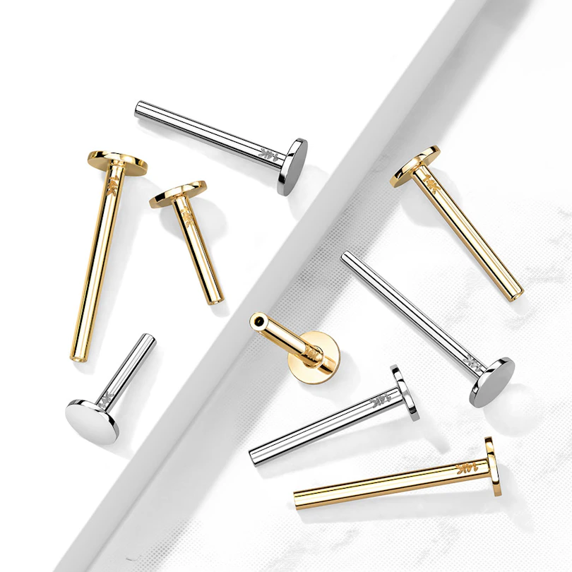Wpychany labret z 14K złota
