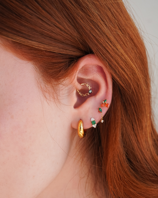 Kółko skierowane do przodu z drutem i kamieniem sercem