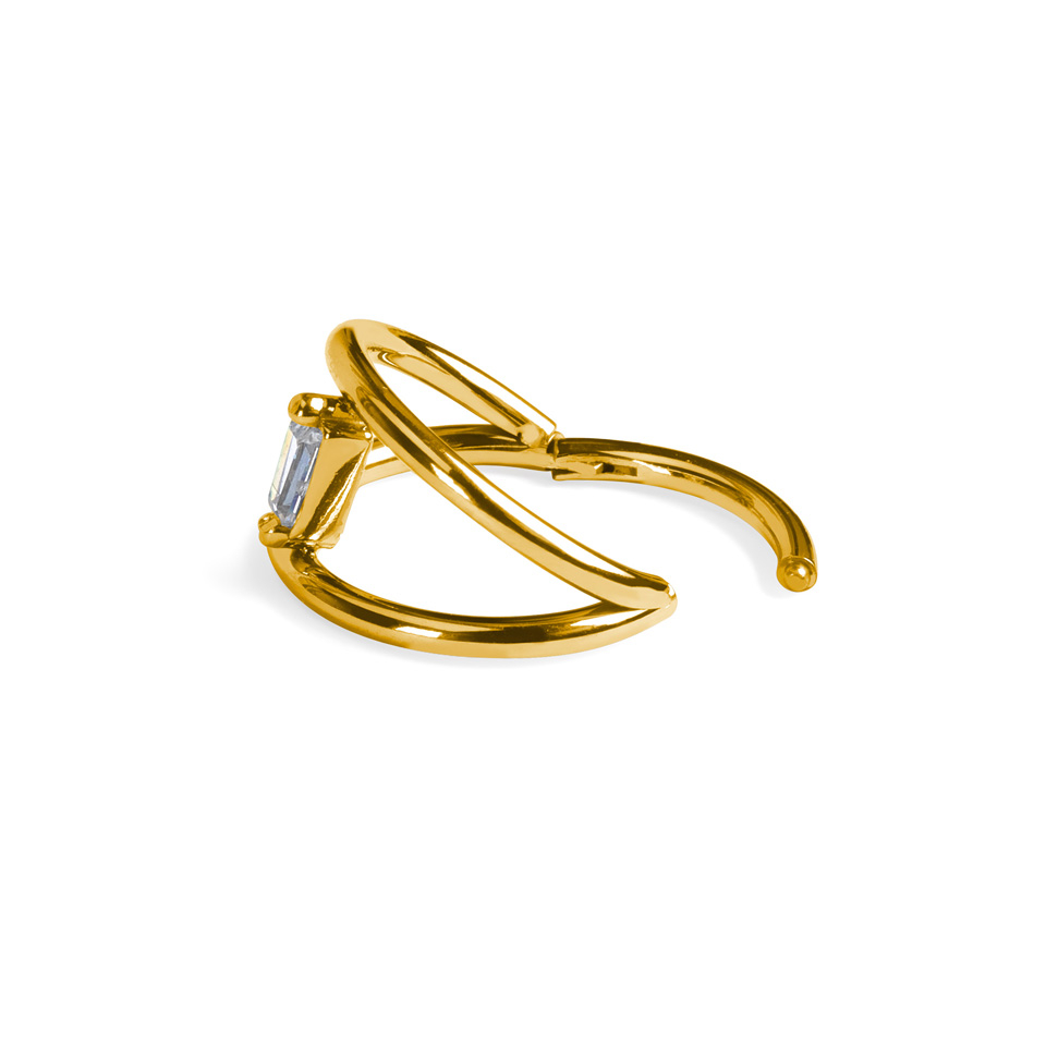 Podwójne kółko z tytanu połączone kamieniem