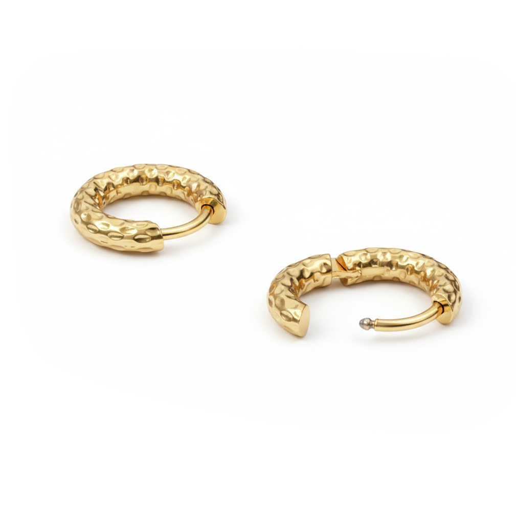 Para młotkowanych kółek huggy do uszu