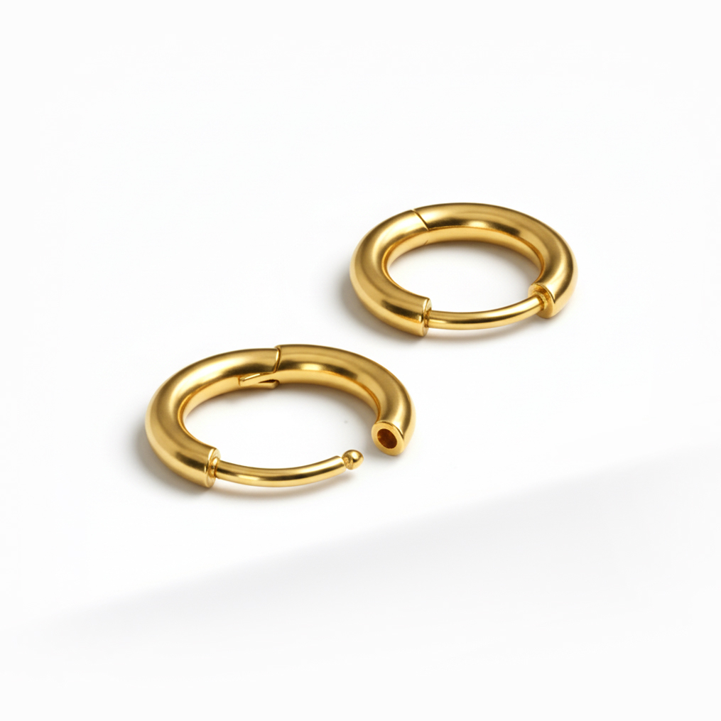 Para tytanowych obręczy huggie