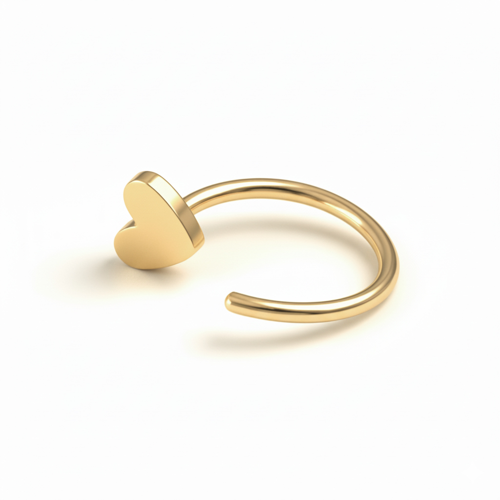 Otwarte kółko z tytanu z sercem