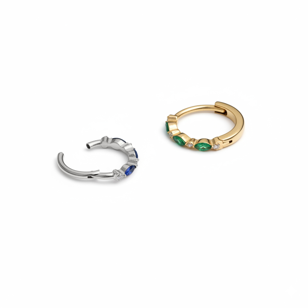 Tytanowe kółko z kolorowymi kamieniami