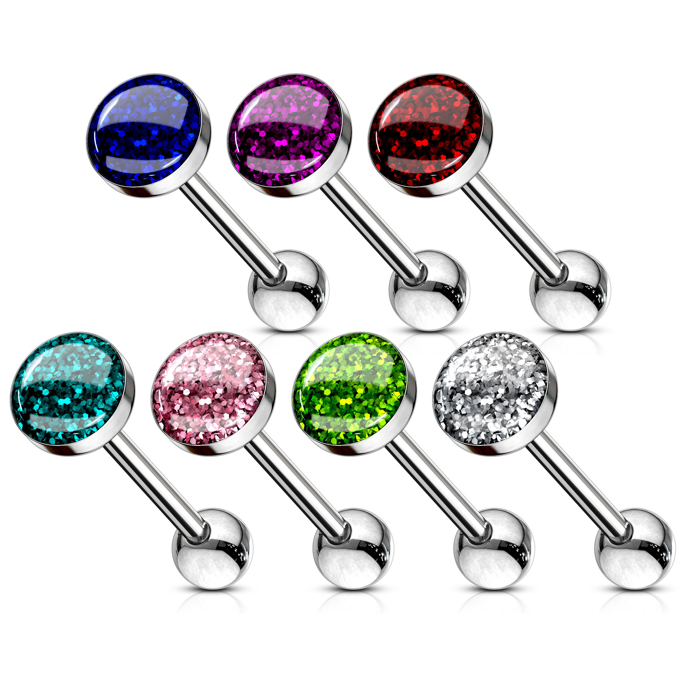 Kolczyk do języka z błyszczącą kulką