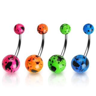 Kolczyk do pępka w czarne plamki