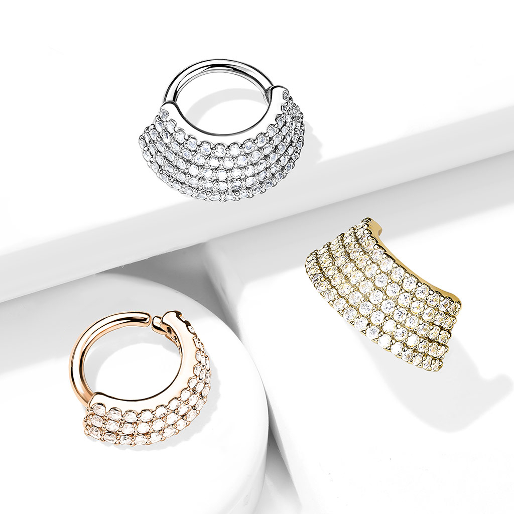 Warstwowe kółko z kamieniami szlachetnymi